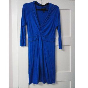 BCBGMaxAzria Blue Jersey Faux-Knot Dress